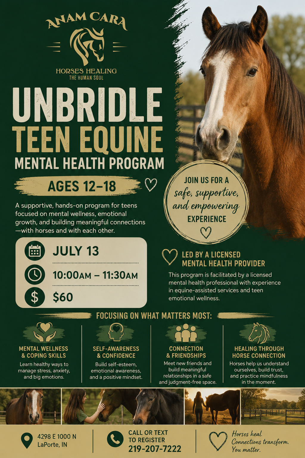 Campaign cover image for Unbridle Teen Equine Mental Health Program