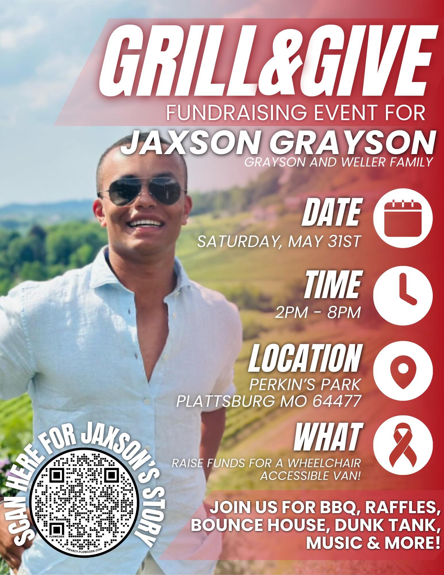 Campaign cover image for Grill & Give BBQ Fundraiser for Jaxson Grayson