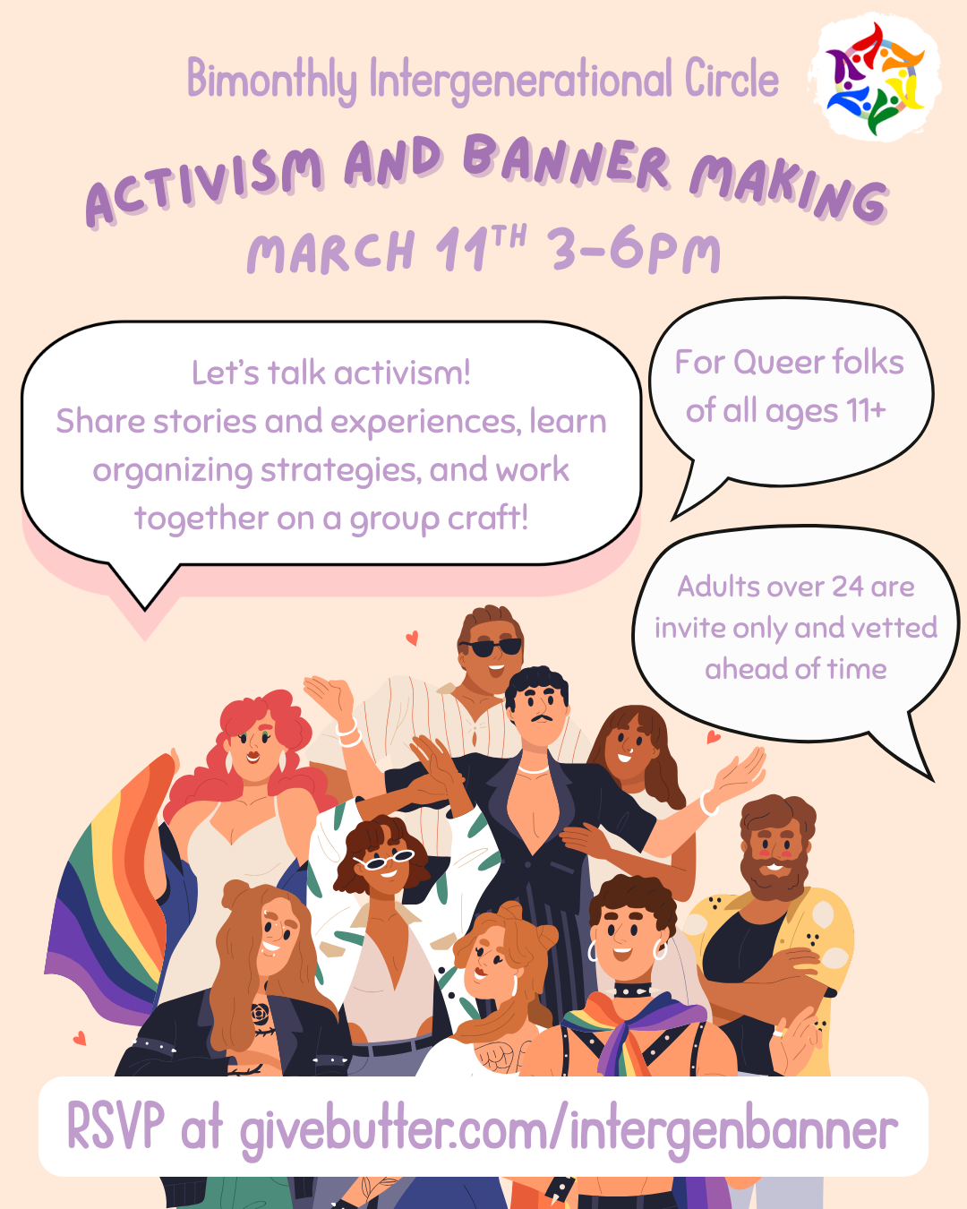 Campaign cover image for Intergenerational Circle: Activism 101 and Bannermaking