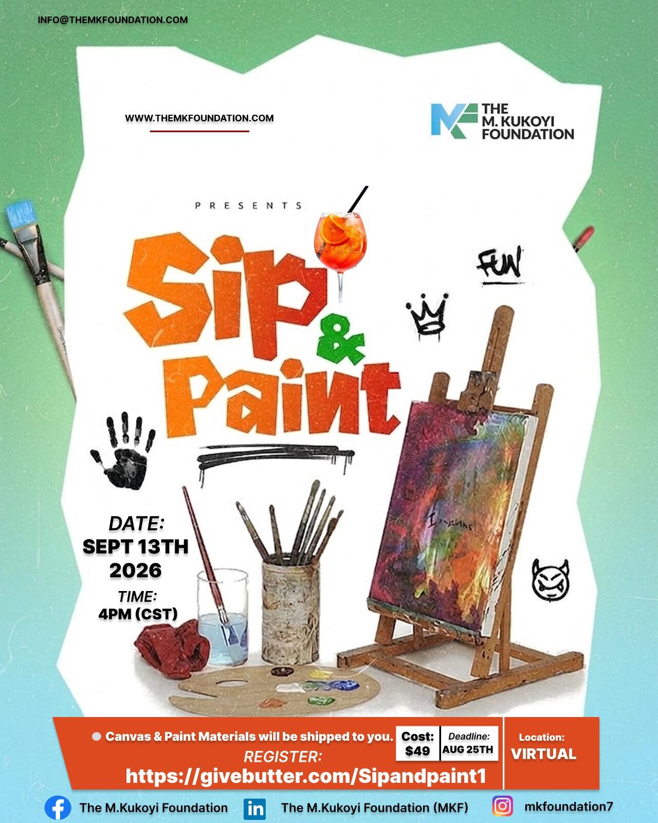 Campaign cover image for Paint for a Purpose: A Virtual Sip & Paint Experience