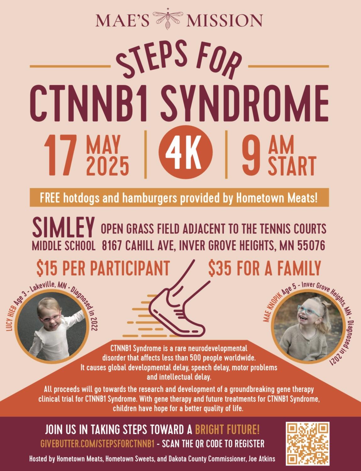 Campaign cover image for Steps For CTNNB1 Syndrome 4K Run/Walk