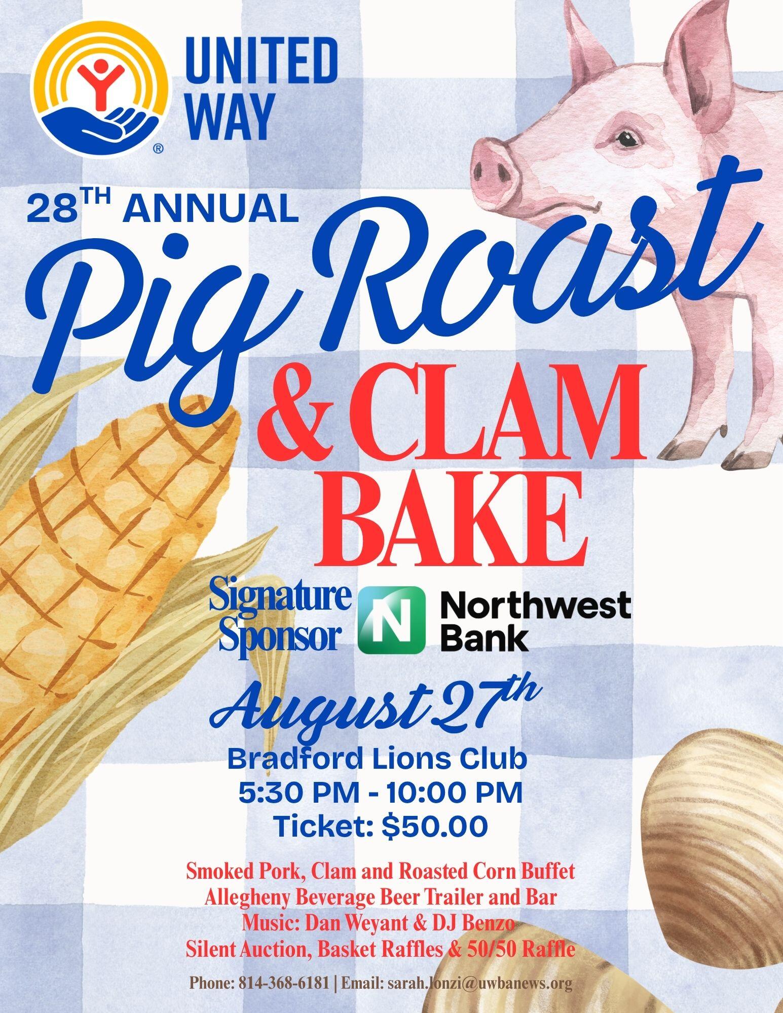Campaign cover image for 28th Annual Pig Roast & Clam Bake