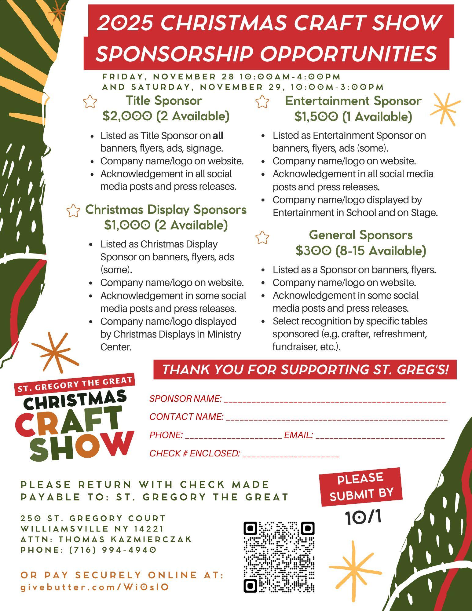 Campaign cover image for 2025 Craft Show Sponsorships