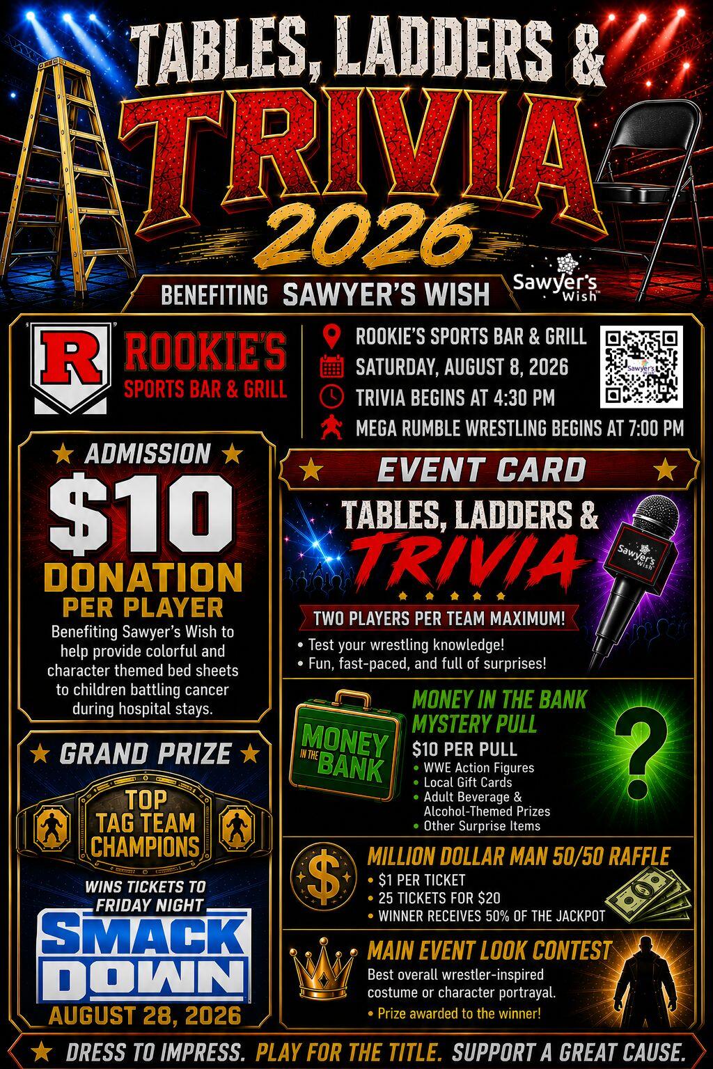 Campaign cover image for Tables, Ladders & WWE Trivia Night 8/8/26