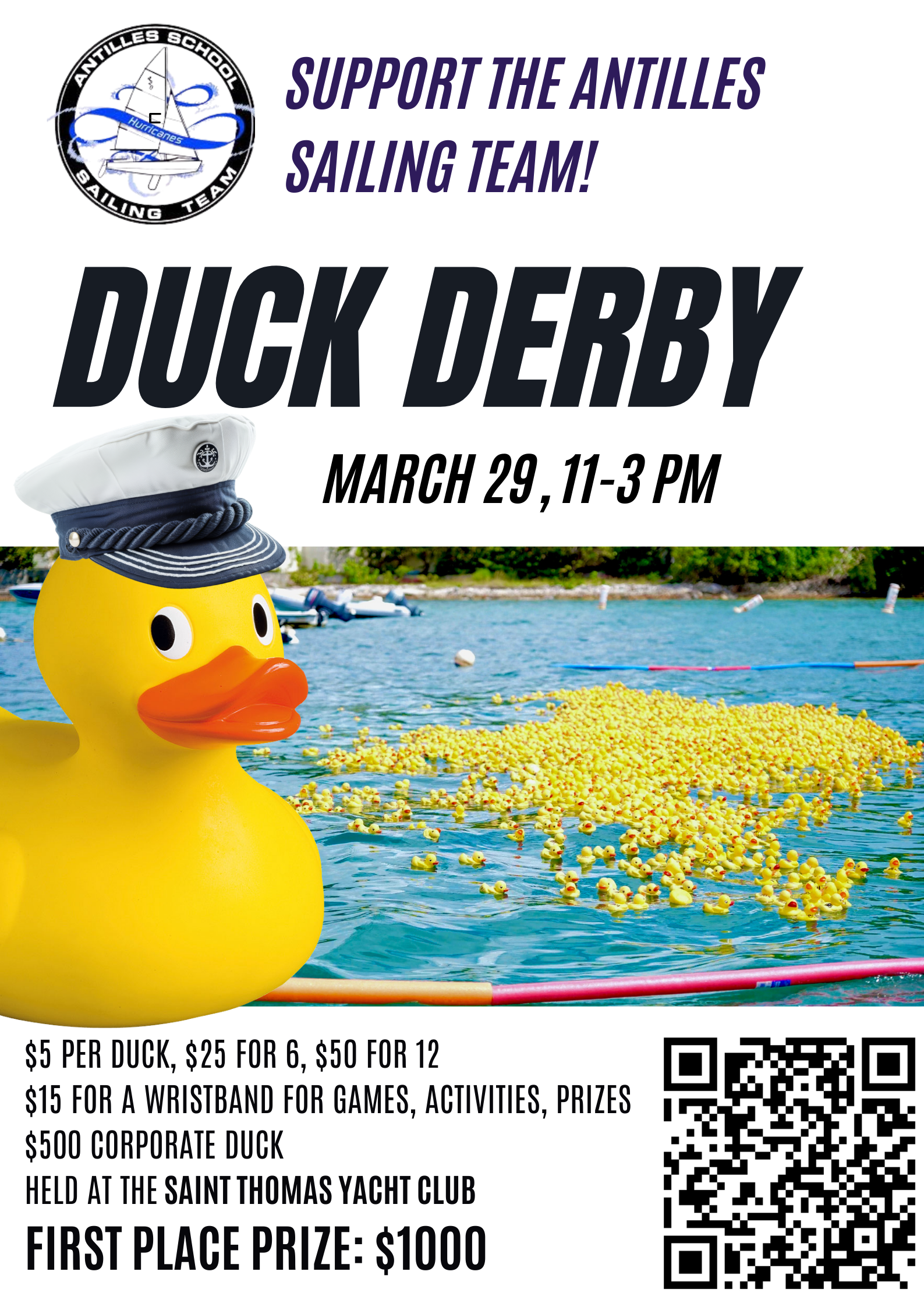 Campaign cover image for 2026 Duck Derby - Antilles School Sailing Team