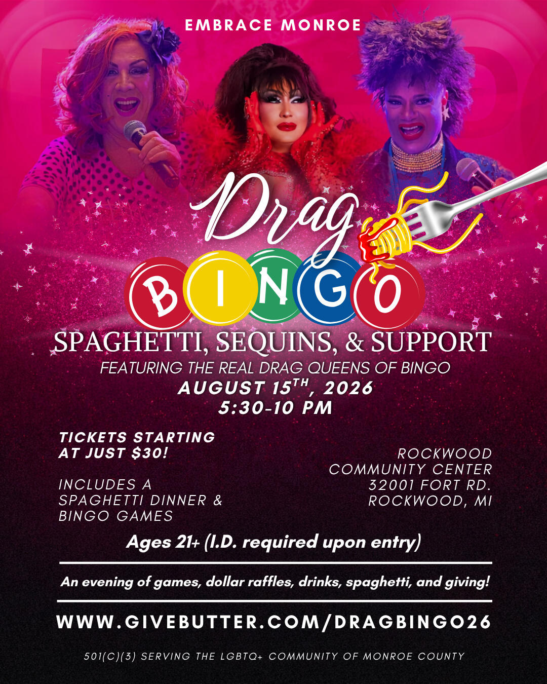 Campaign cover image for Drag Bingo Spaghetti Dinner Fundraiser