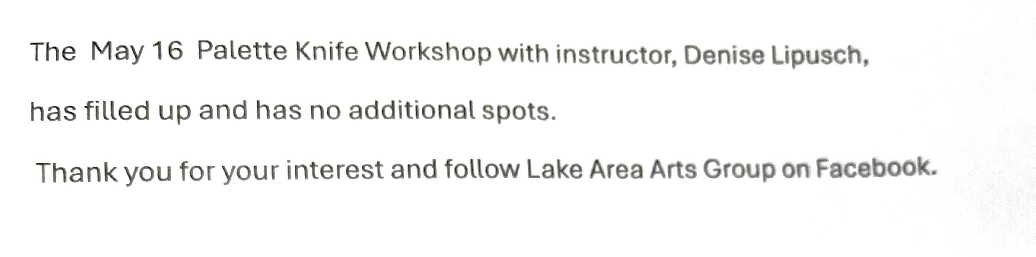 Campaign cover image for Lake Area Arts Group May workshops