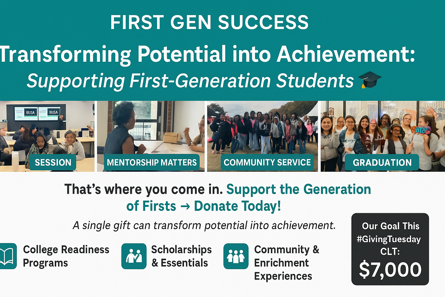 Campaign cover image for First Gen Success: Empower Her Journey to College Success