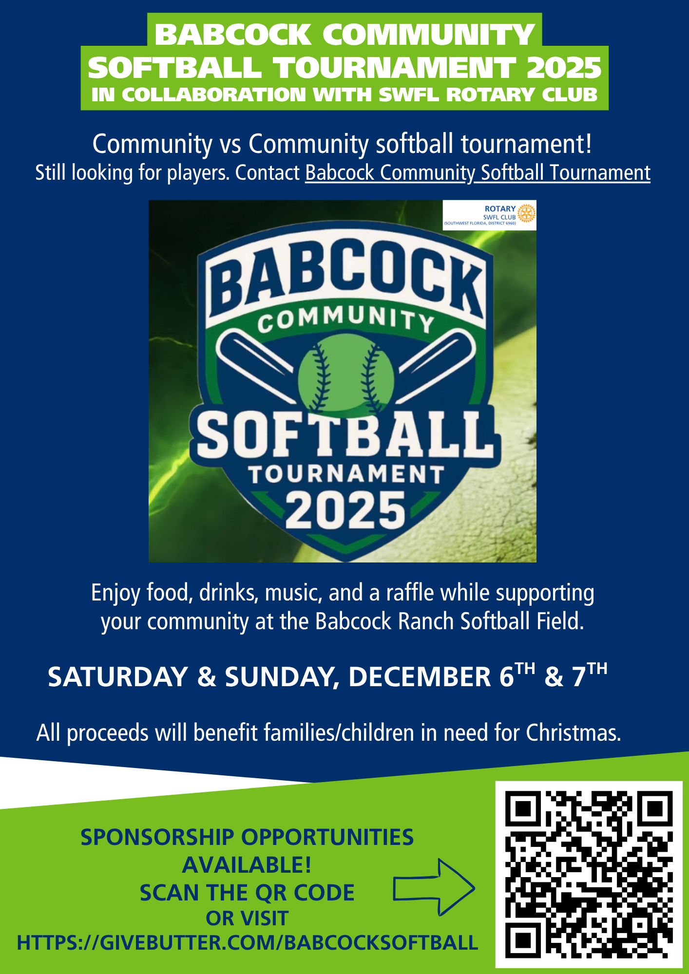 Campaign cover image for Babcock Community Softball Tournament in Collaboration with SWFL Rotary Club