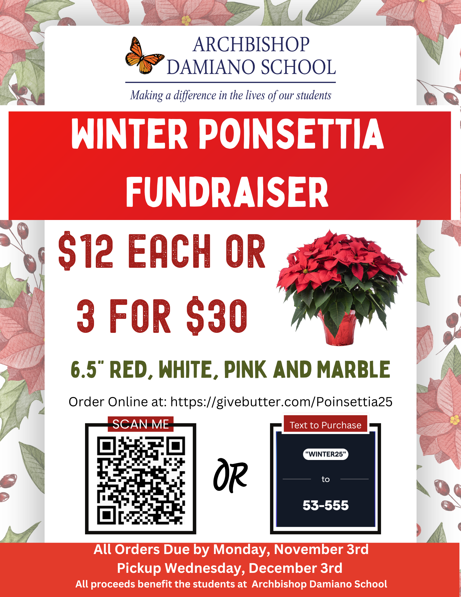 Campaign cover image for 2025 ADS Winter Poinsettia Fundraiser