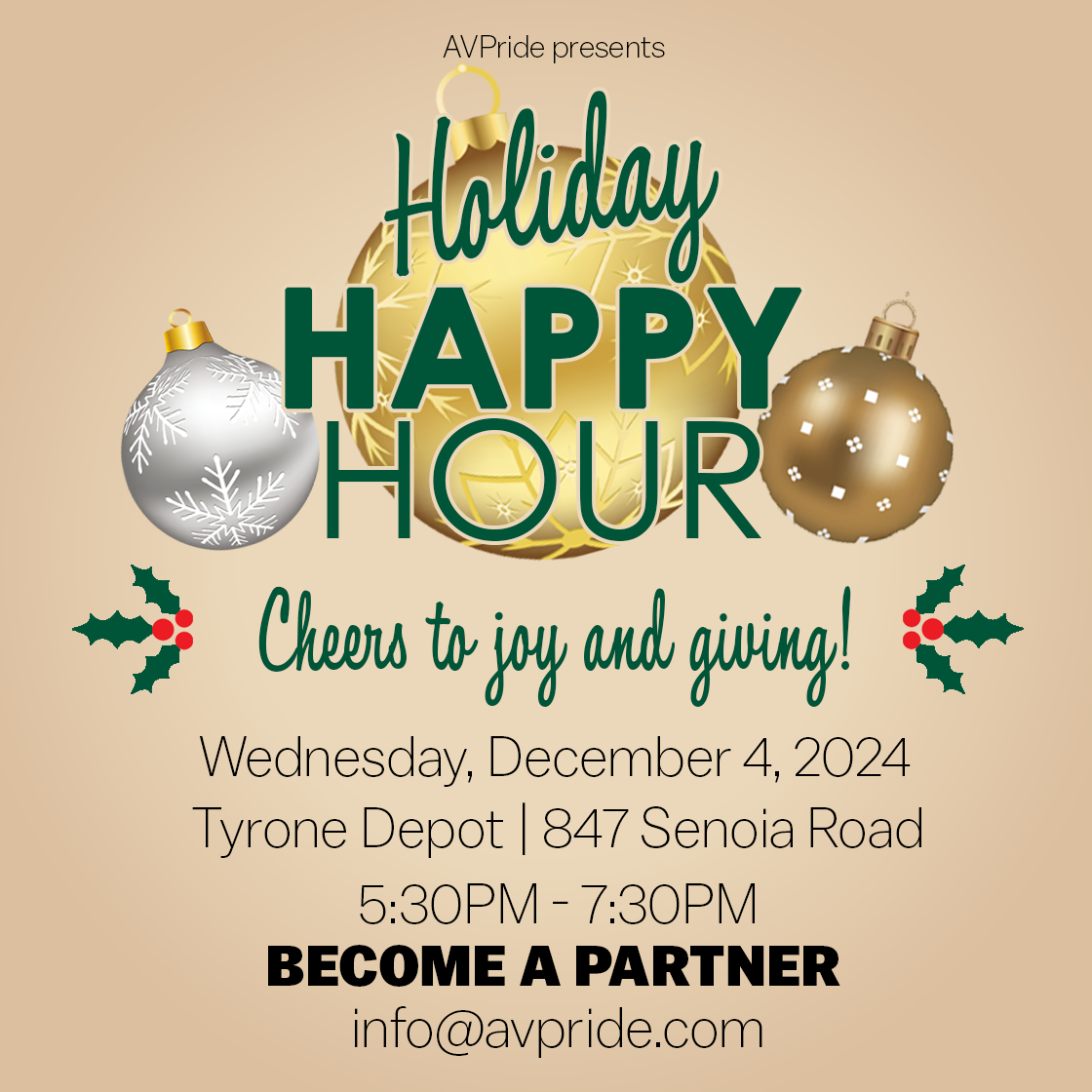 Campaign cover image for AVPRIDE presents: Holiday Happy Hour 2024