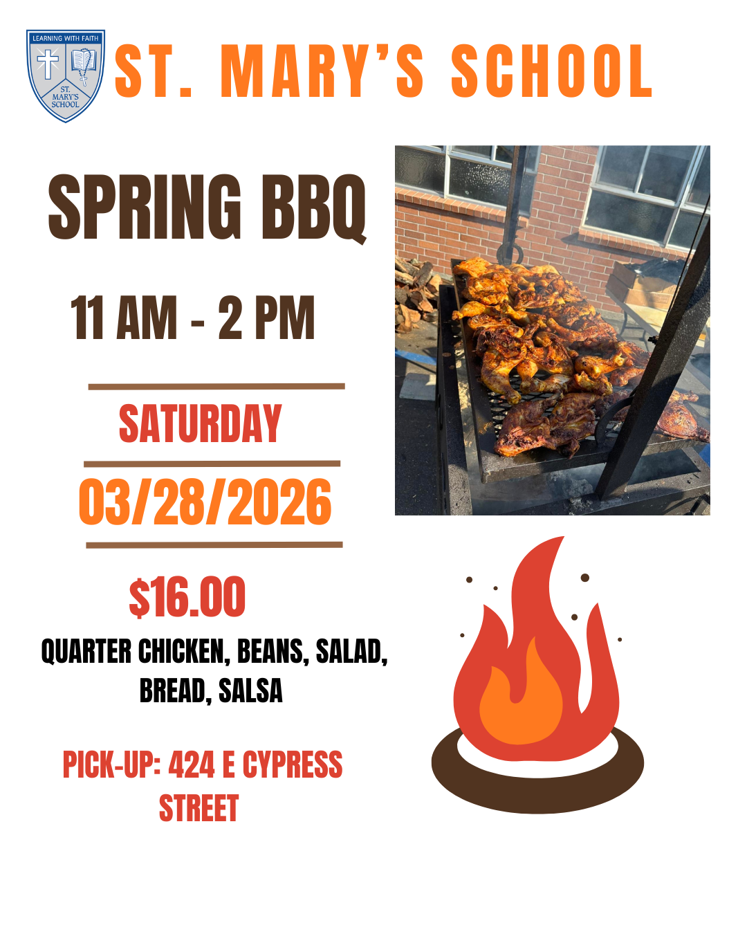 Campaign cover image for St. Mary's School 2026 Spring BBQ