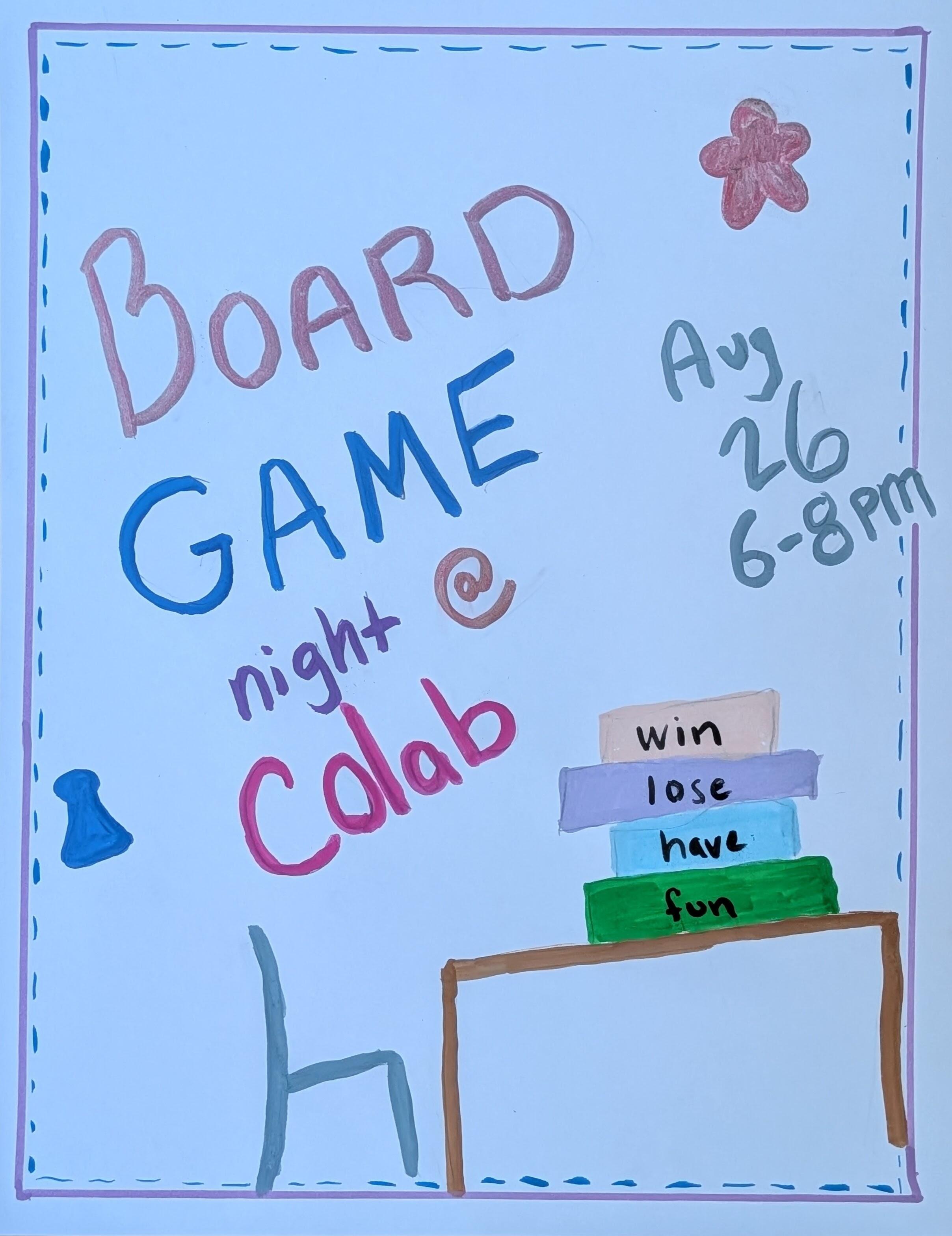 Campaign cover image for Board Game Night, August 26th