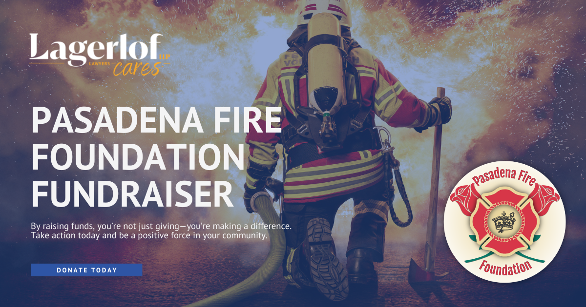 Campaign cover image for Lagerlof Cares - Pasadena Fire Foundation Fundraiser