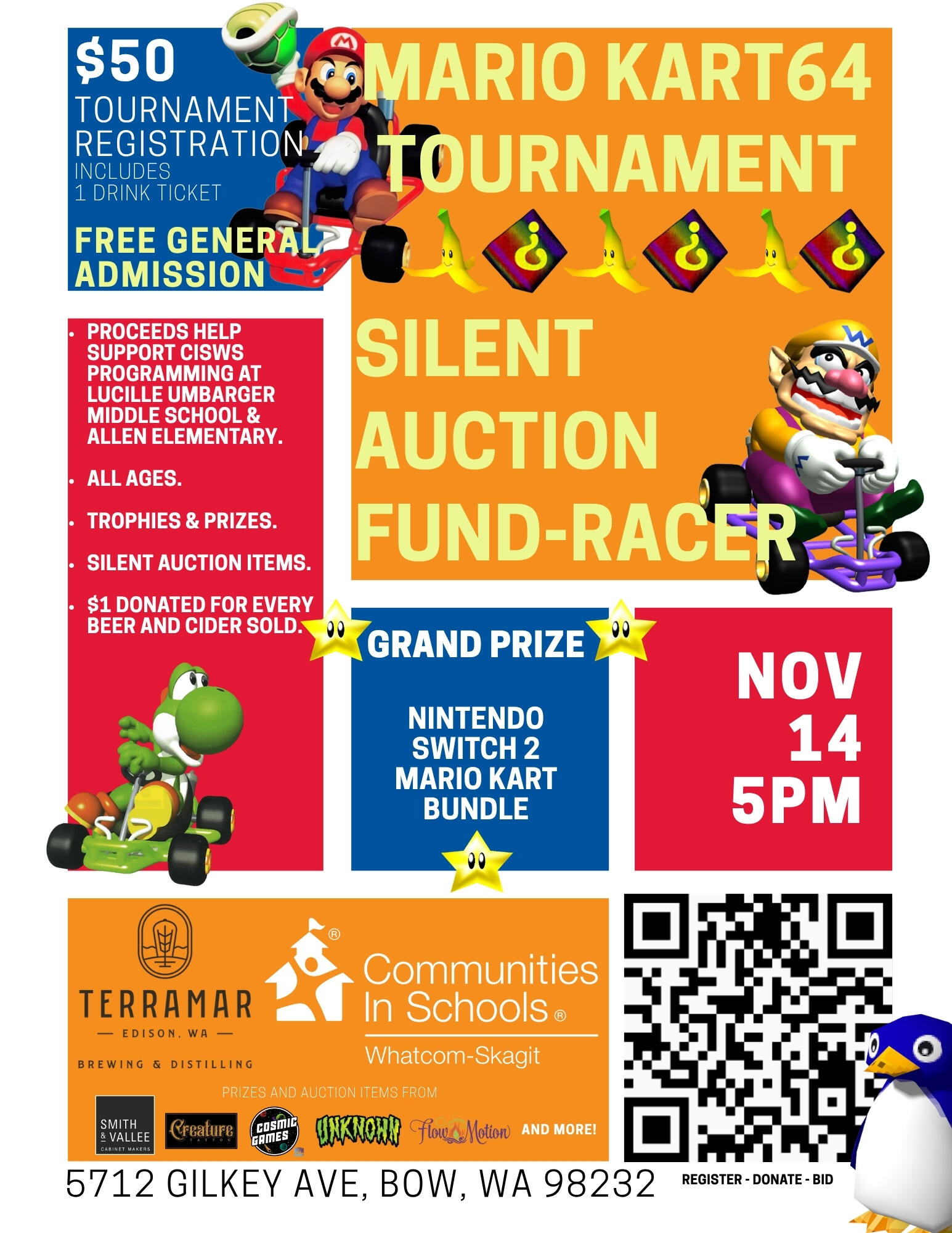 Campaign cover image for Mario Kart Tournament & Silent Auction Fund-Racer