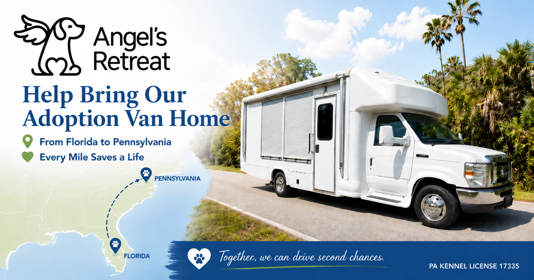 Campaign cover image for Bring Angel's Retreat Rescue Van Home