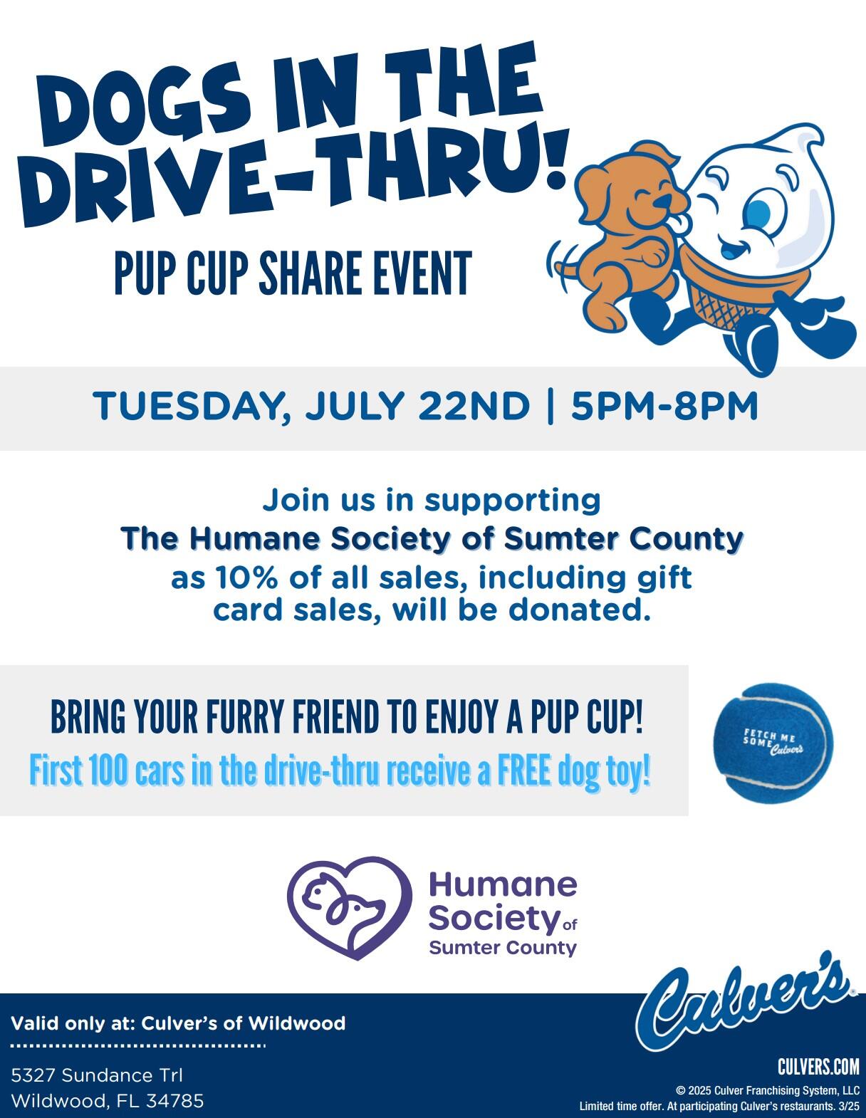 Campaign cover image for Culver's Pup Cup Event