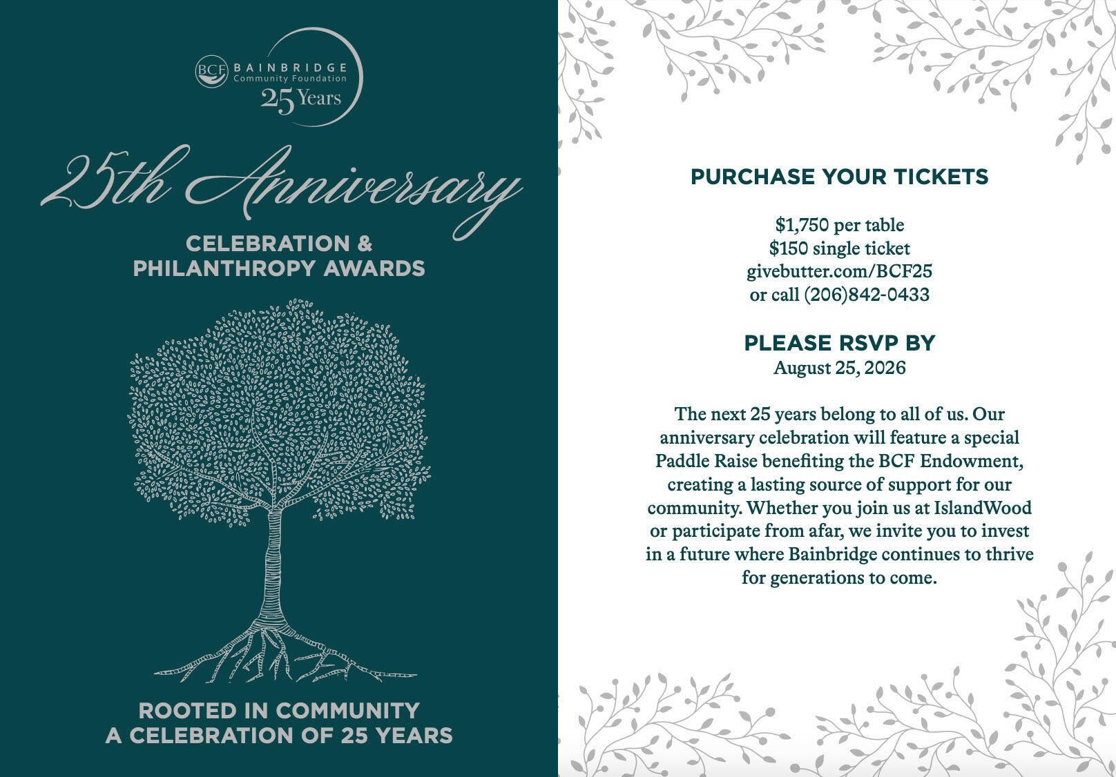 Campaign cover image for Bainbridge Community Foundation's 25th Anniversary Celebration