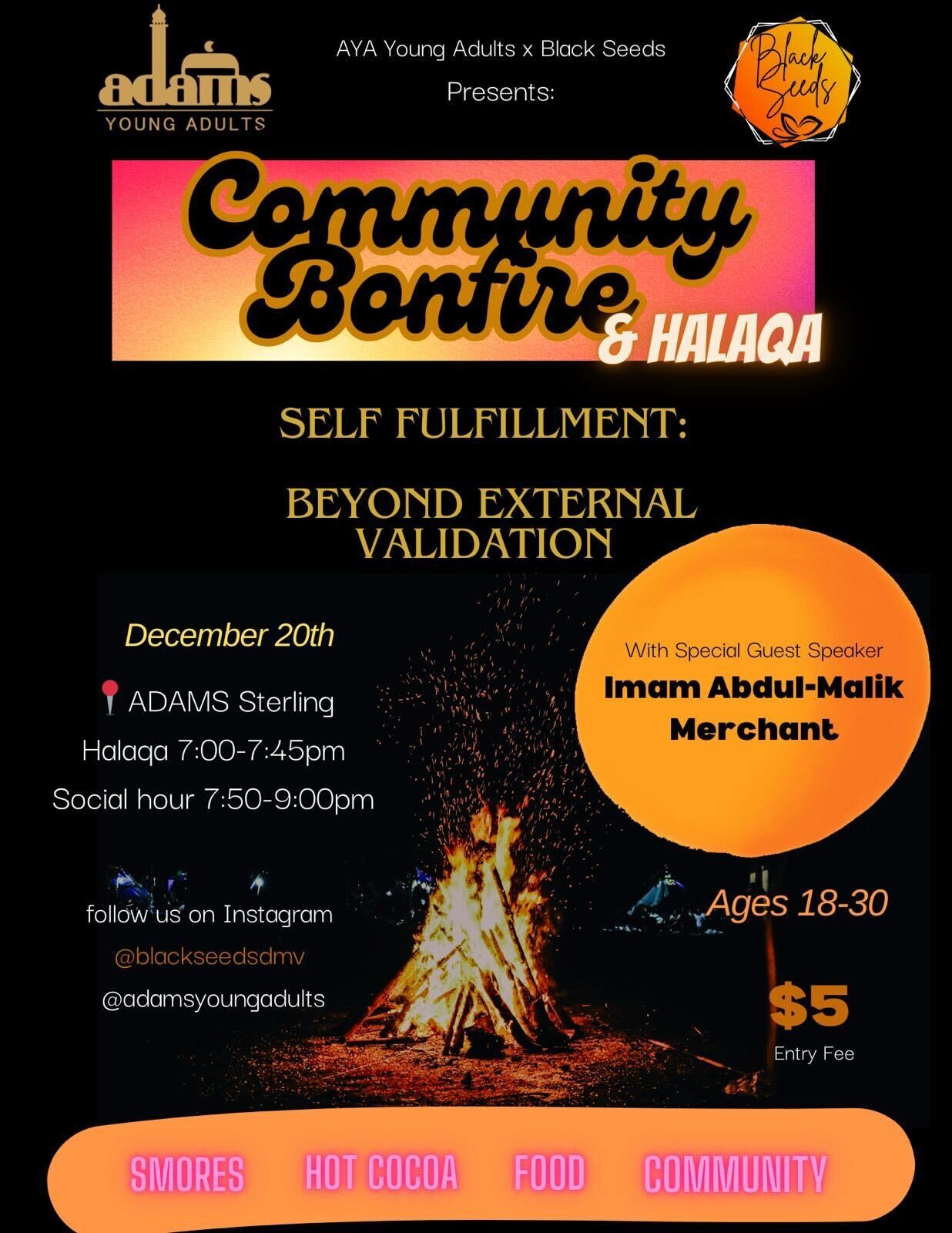 Campaign cover image for Adams Youth x Black Seeds - Community Bonfire & Halaqah