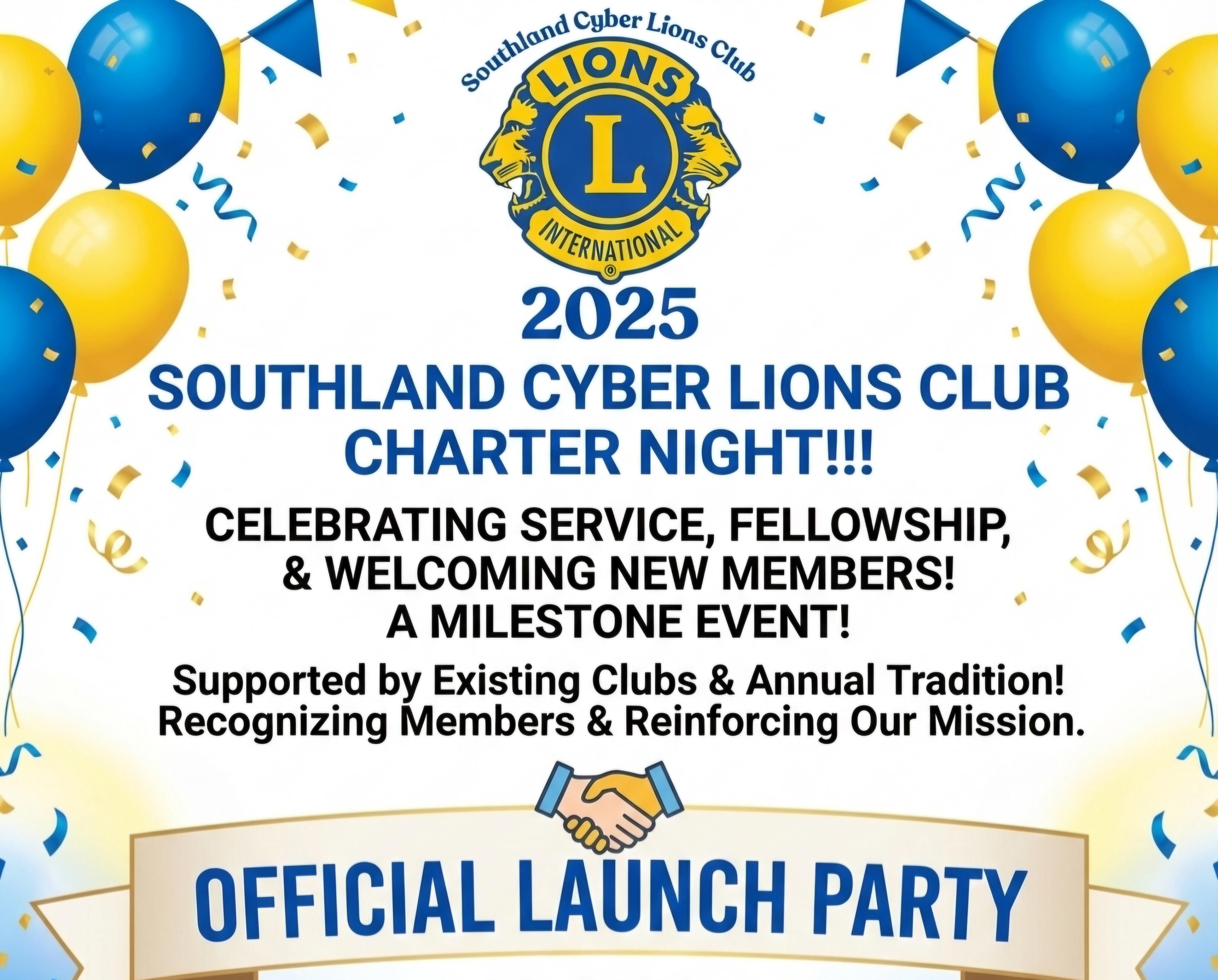 Campaign cover image for Southland Cyber Lions Club Charter Night