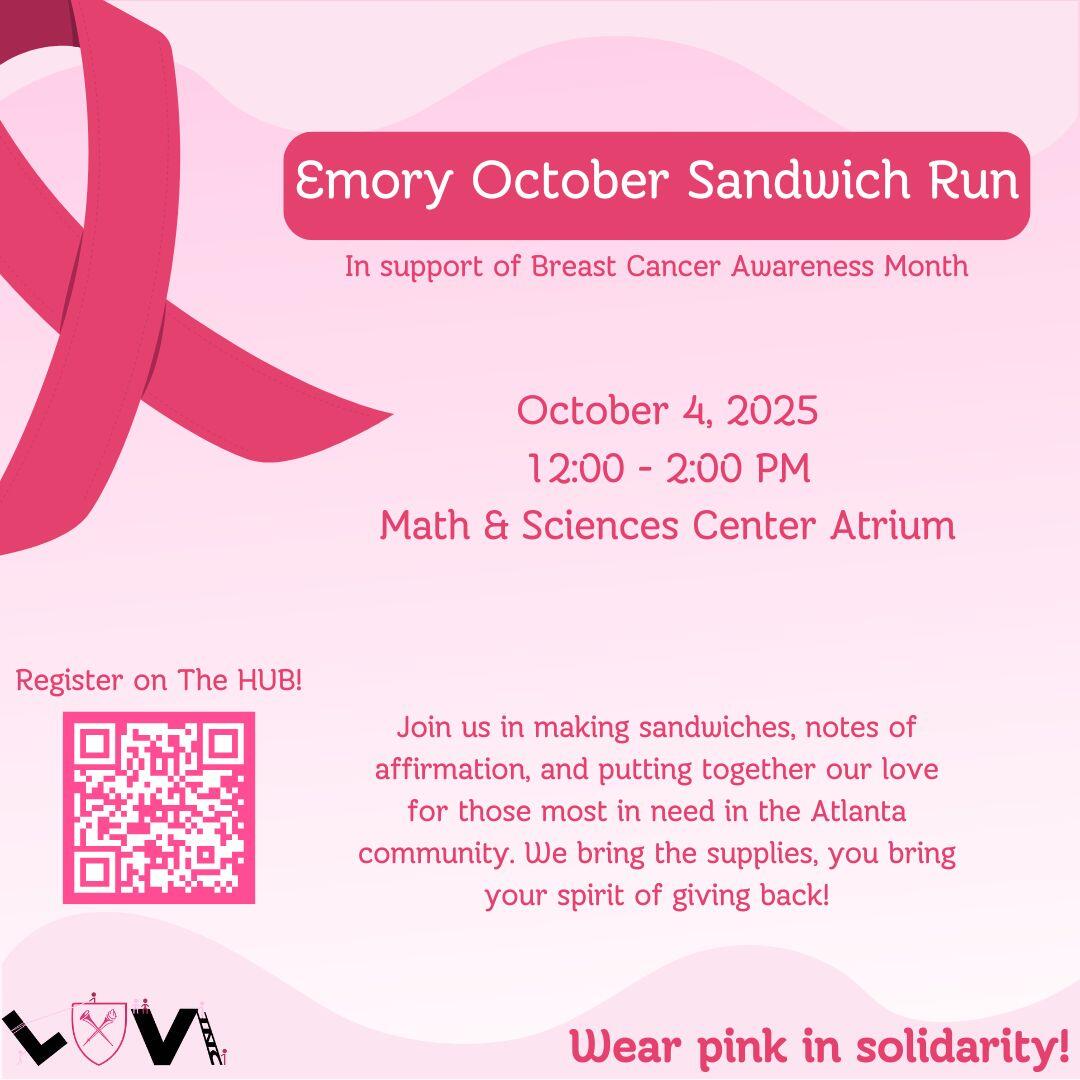 Campaign cover image for Emory LOV: Breast Cancer Awareness Sandwich Run