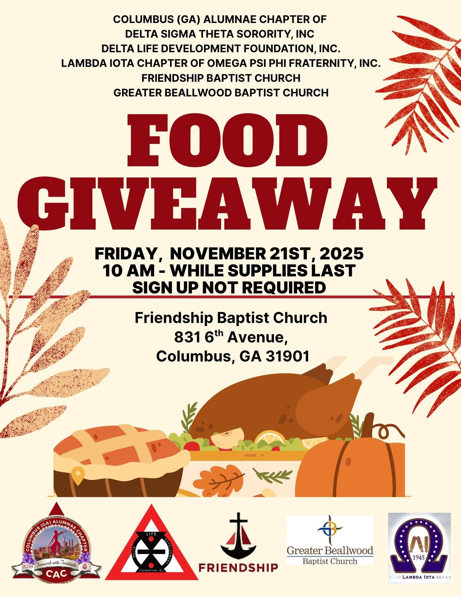 Campaign cover image for FOOD GIVEAWAY - FRIDAY, NOVEMBER 21, 2025
