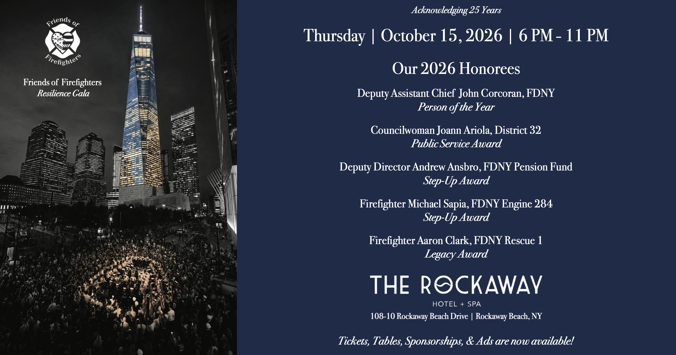 Campaign cover image for Friends of Firefighters 2026 Resilience Gala