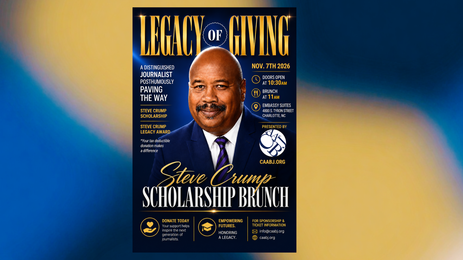 Campaign cover image for Steve Crump Scholarship Brunch