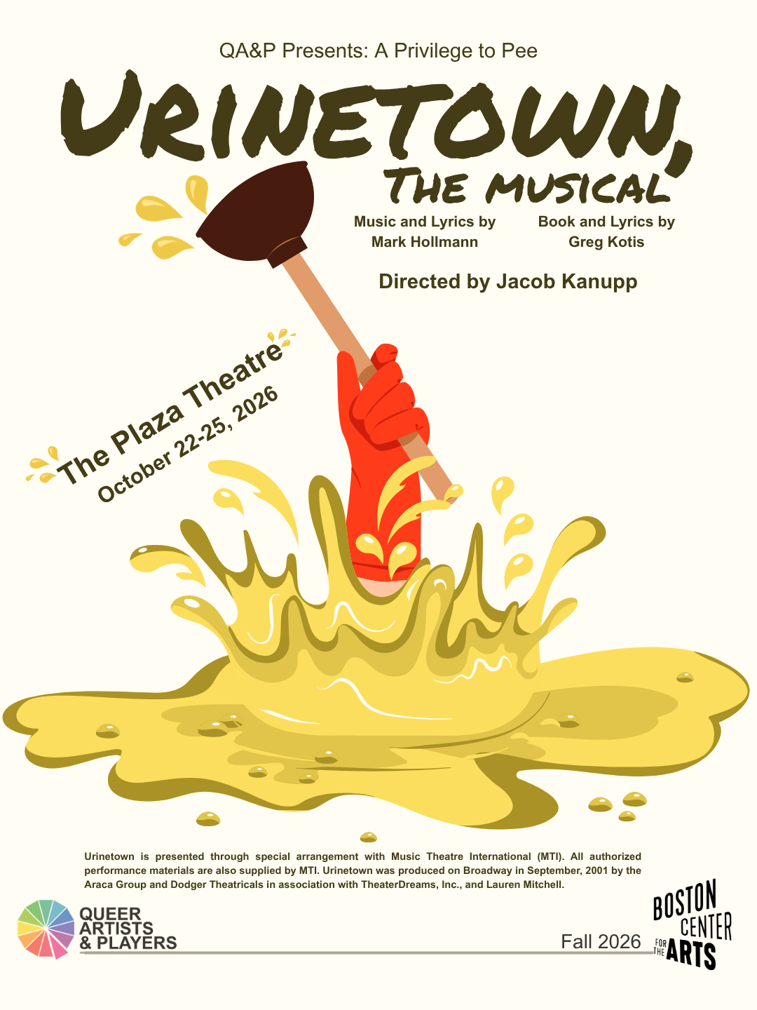Campaign cover image for QA&P Urinetown the Musical Fundraiser