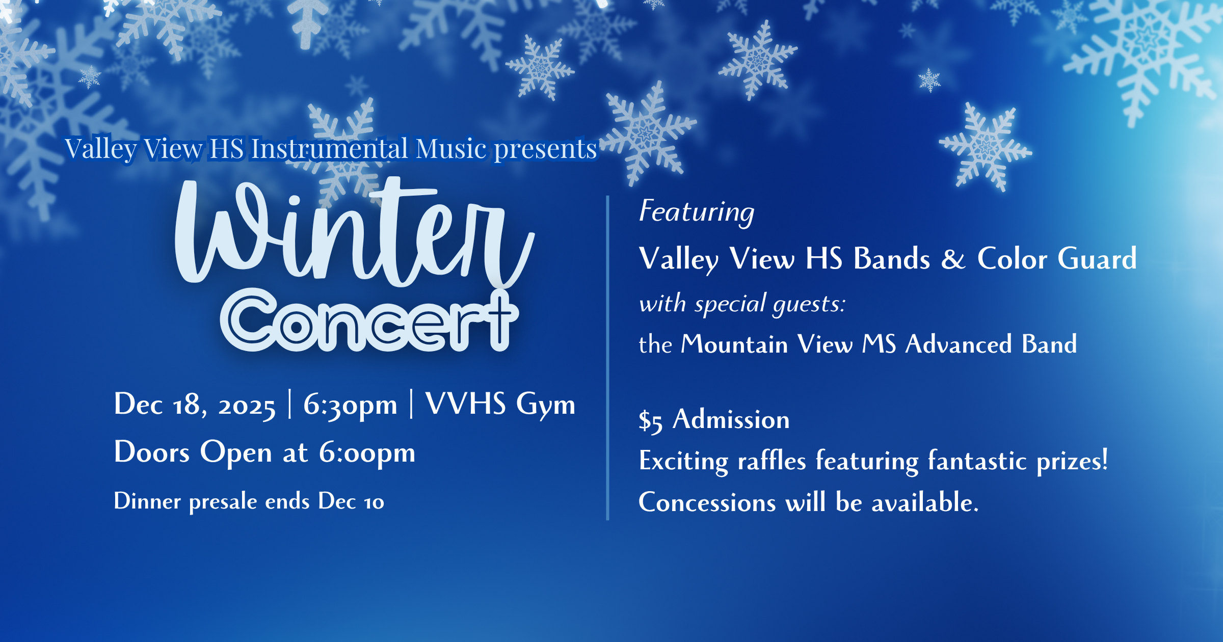Campaign cover image for Winter Concert 2025 at Valley View HS