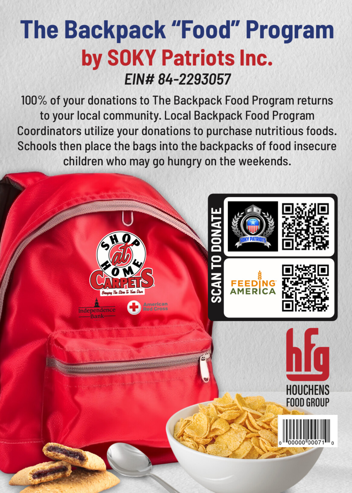 Campaign cover image for 3RD ANNUAL BACKPACK FOOD FUNDRAISER BY SOKY PATRIOTS INC.
