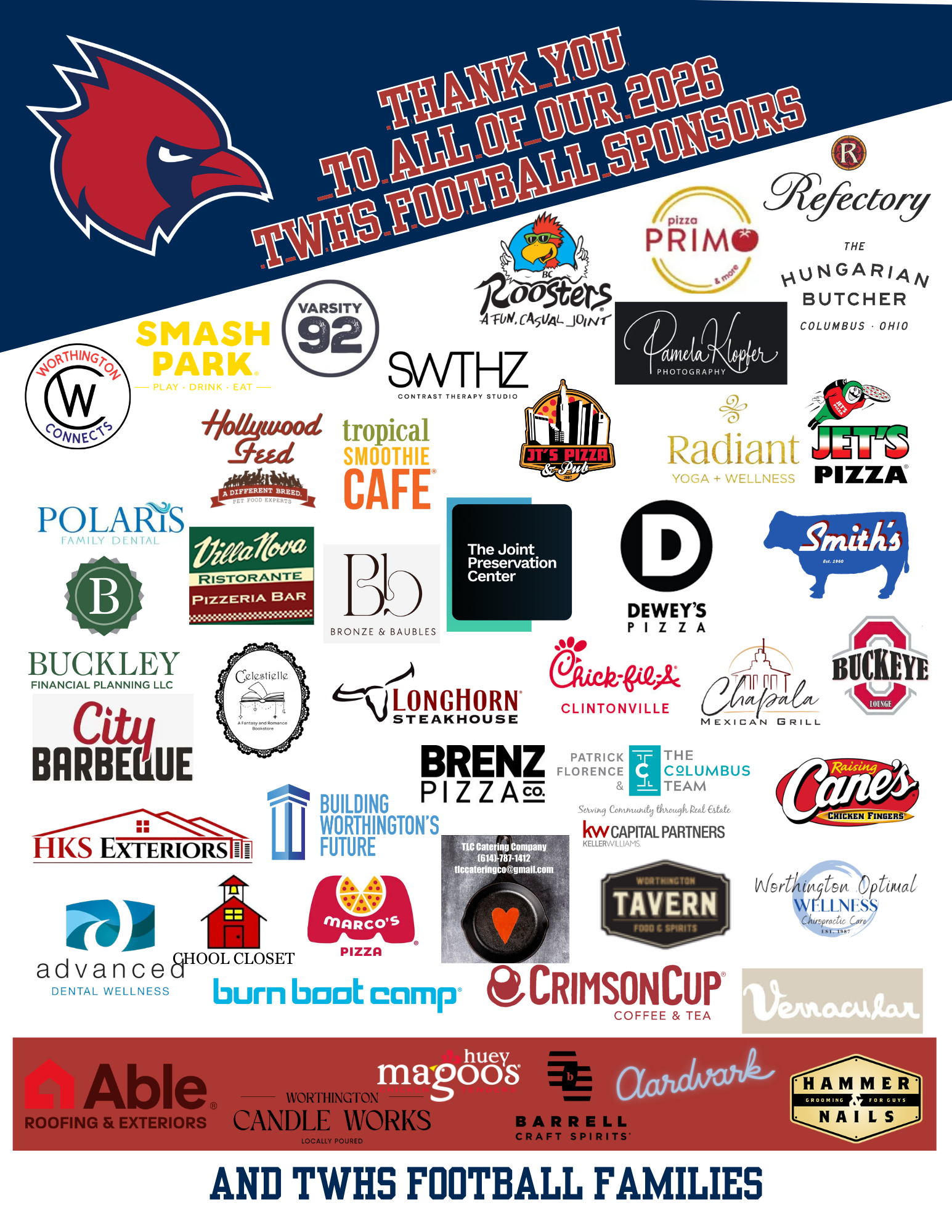 Campaign cover image for 2026 TWHS Football Cardinal Kickoff Fundraiser