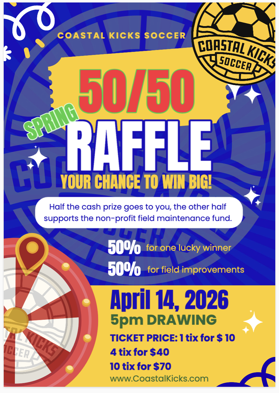 Campaign cover image for Coastal Kicks 50/50 SPRING RAFFLE