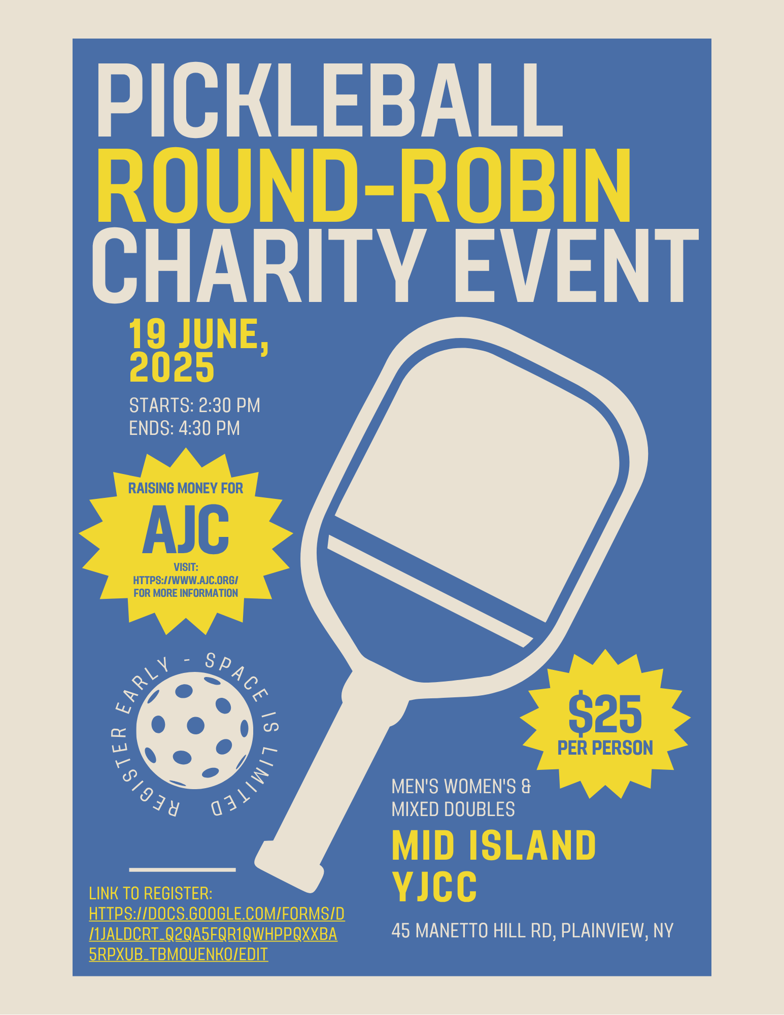 Campaign cover image for Teen Social Action Pickleball Tournament