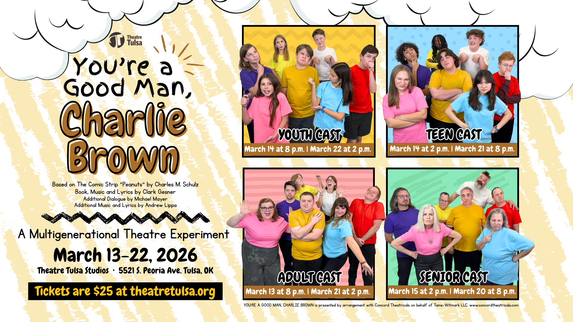 Campaign cover image for You're a Good Man, Charlie Brown, presented by Theatre Tulsa