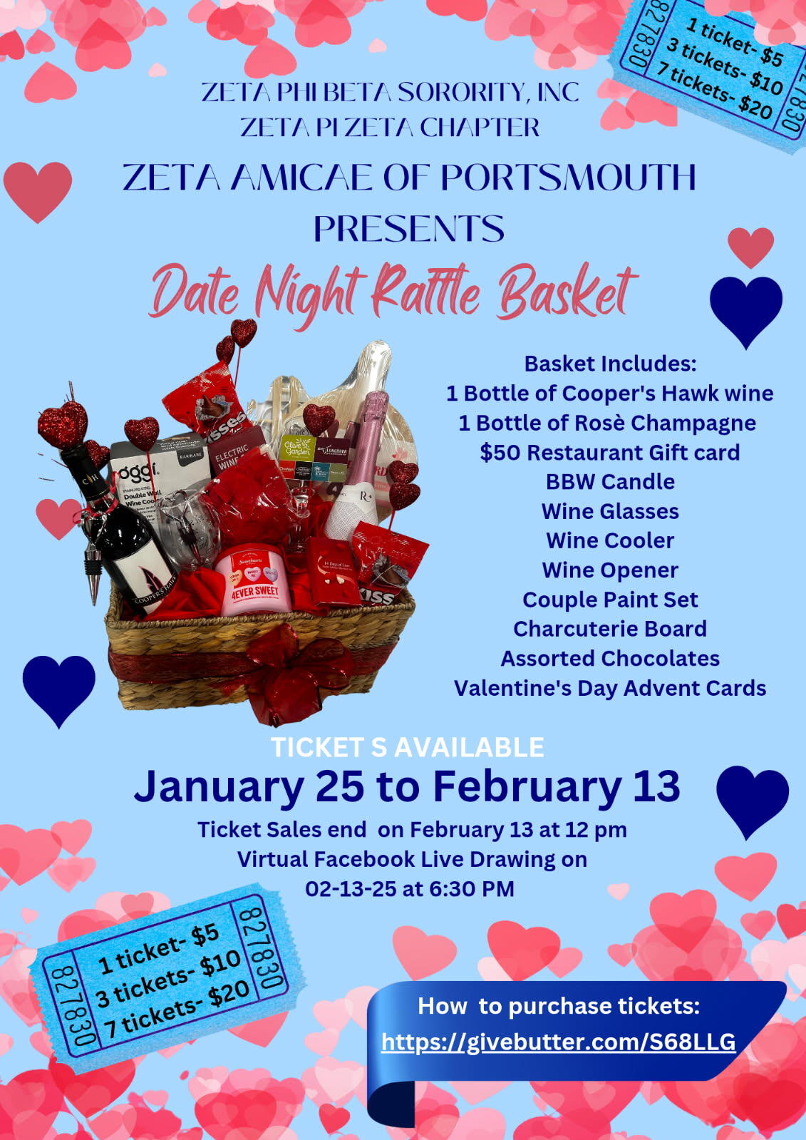 Campaign cover image for Zeta Amicae of Portsmouth-  Date Night Raffle Basket