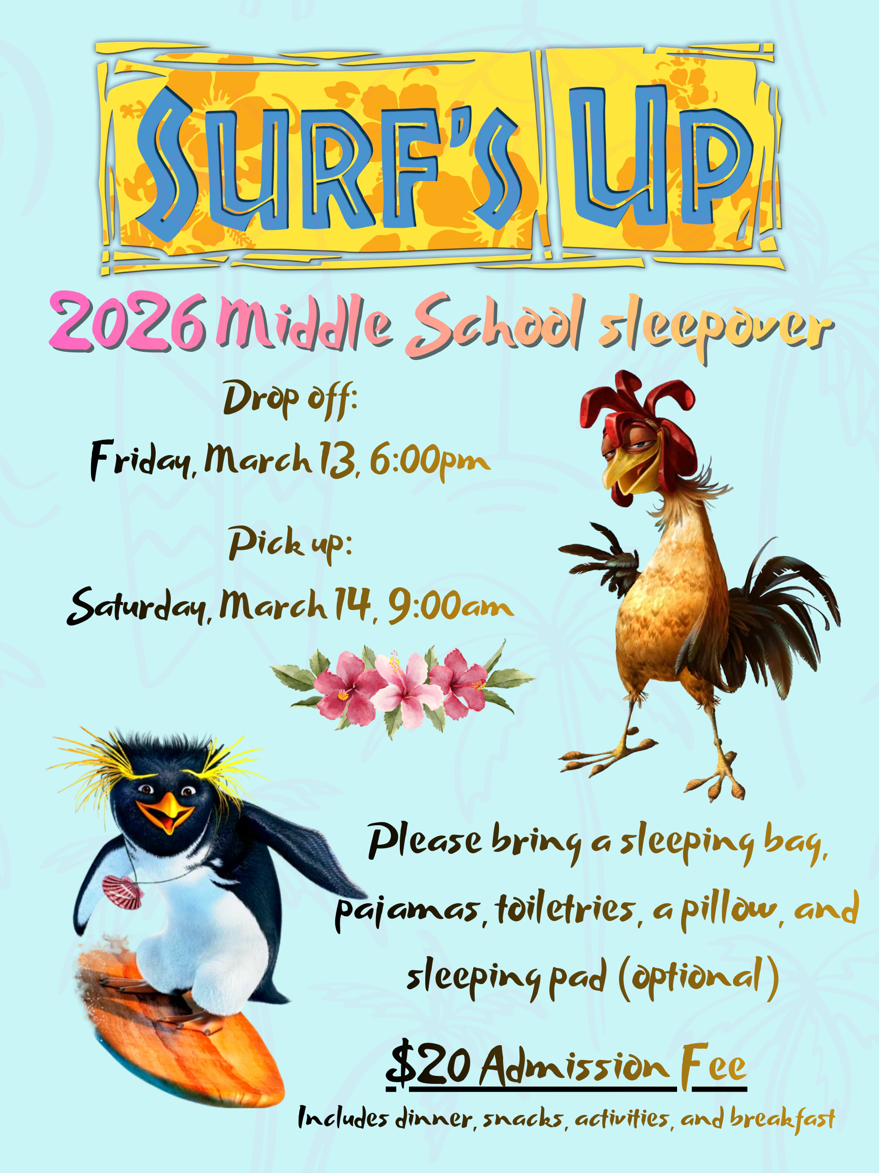 Campaign cover image for Middle School Sleepover- March 13th