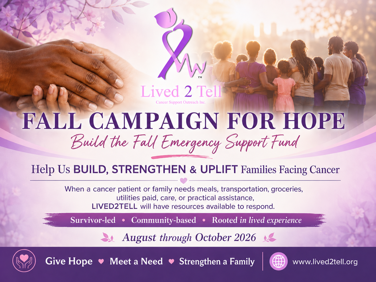 Campaign cover image for LIVED2TELL Fall Campaign for Hope