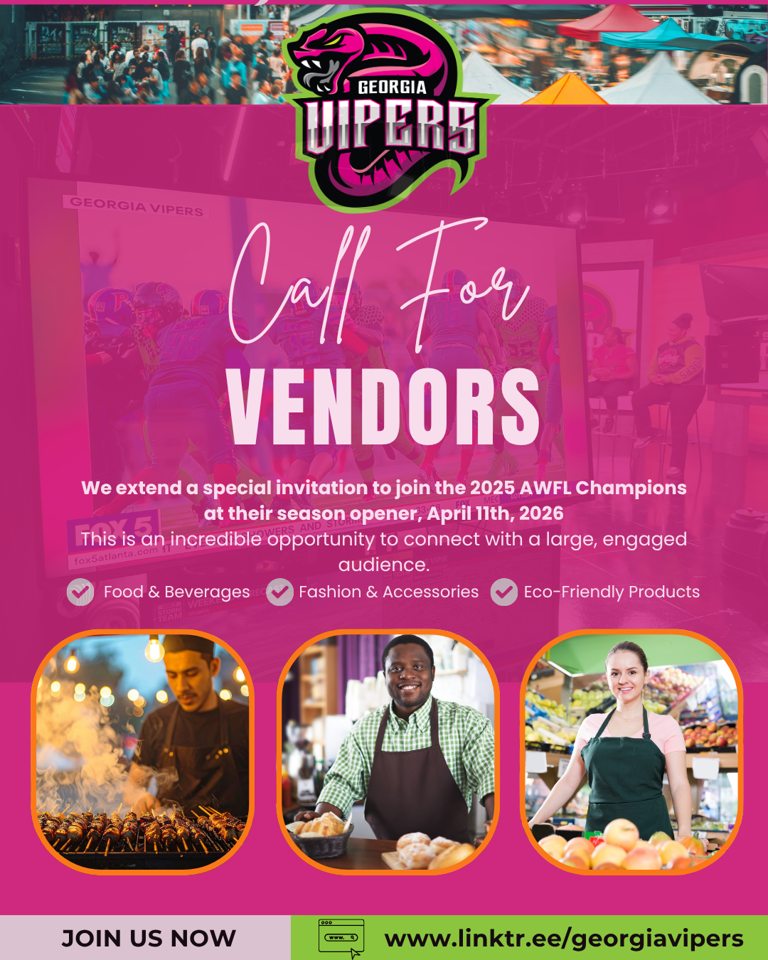 Campaign cover image for Georgia Vipers 2026 Game Day  Vendor Opportunities