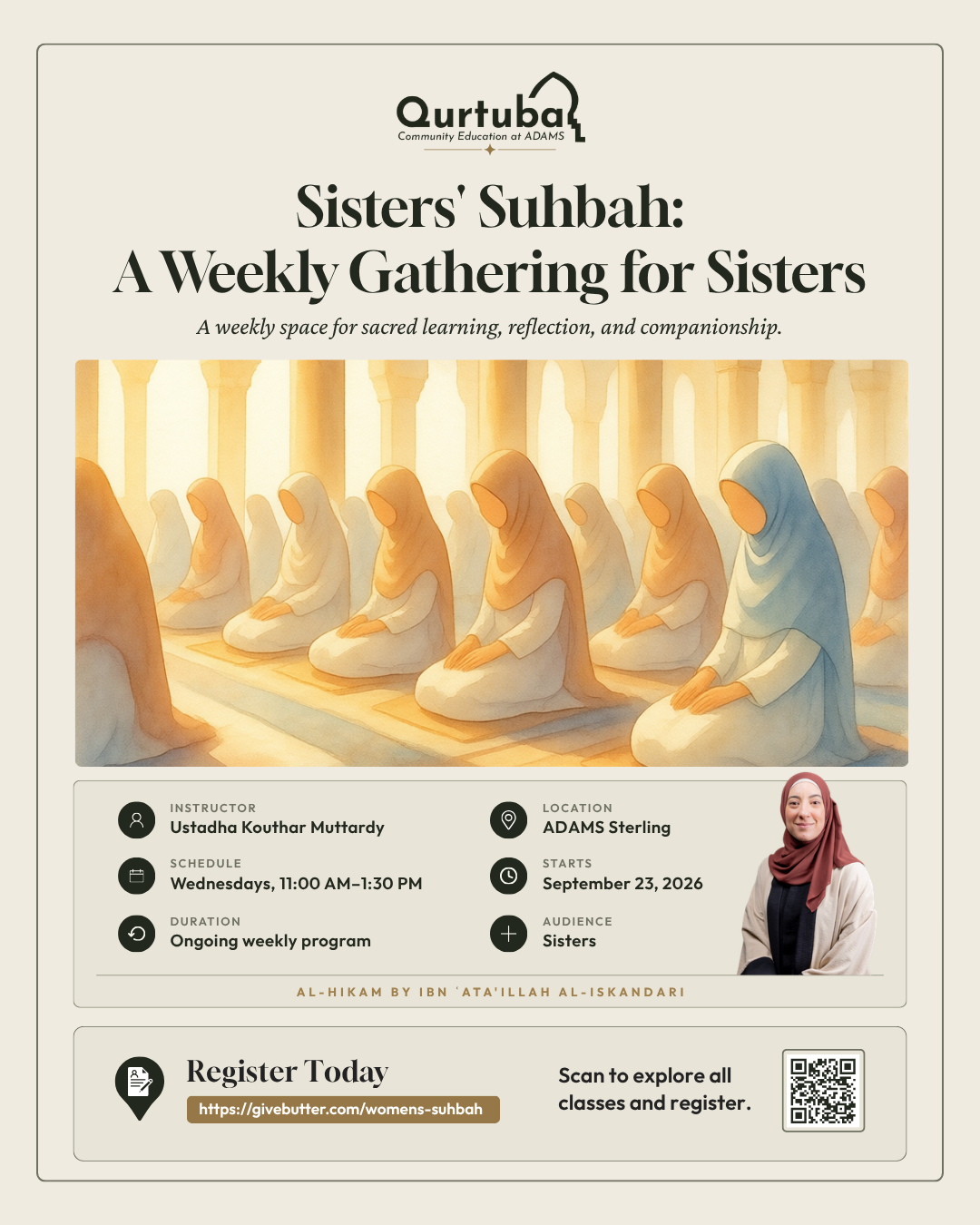 Campaign cover image for Women’s Suhbah: A Weekly Women’s Gathering
