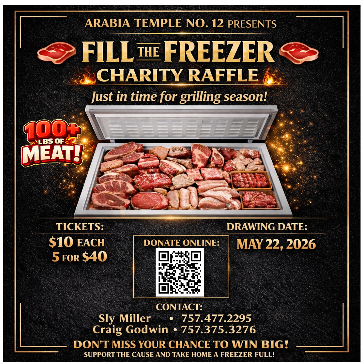 Campaign cover image for Arabia Temple No. 12 " Fill The Freezer" Raffle