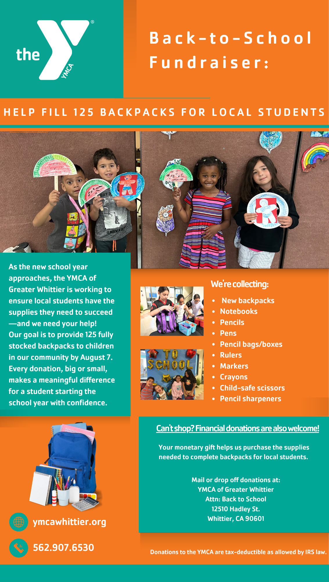 Campaign cover for YMCA of Greater Whittier Back to School