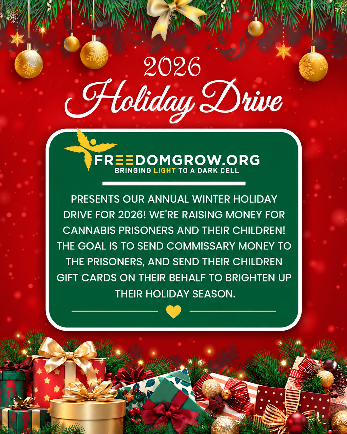 Campaign cover image for FREEDOM GROW'S ANNUAL 2026 HOLIDAY DRIVE