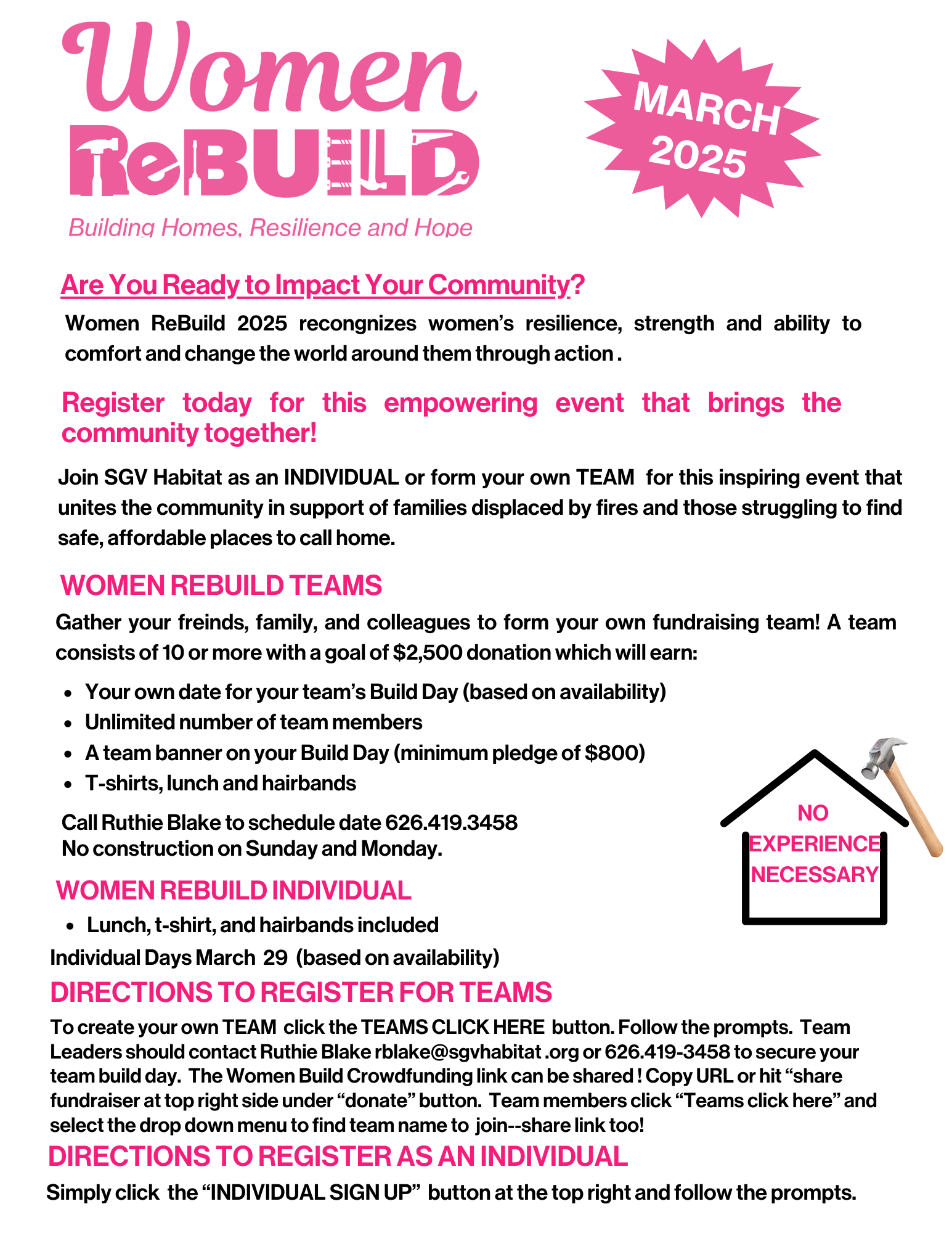 Campaign cover image for DONT POST Women ReBuild March 2025