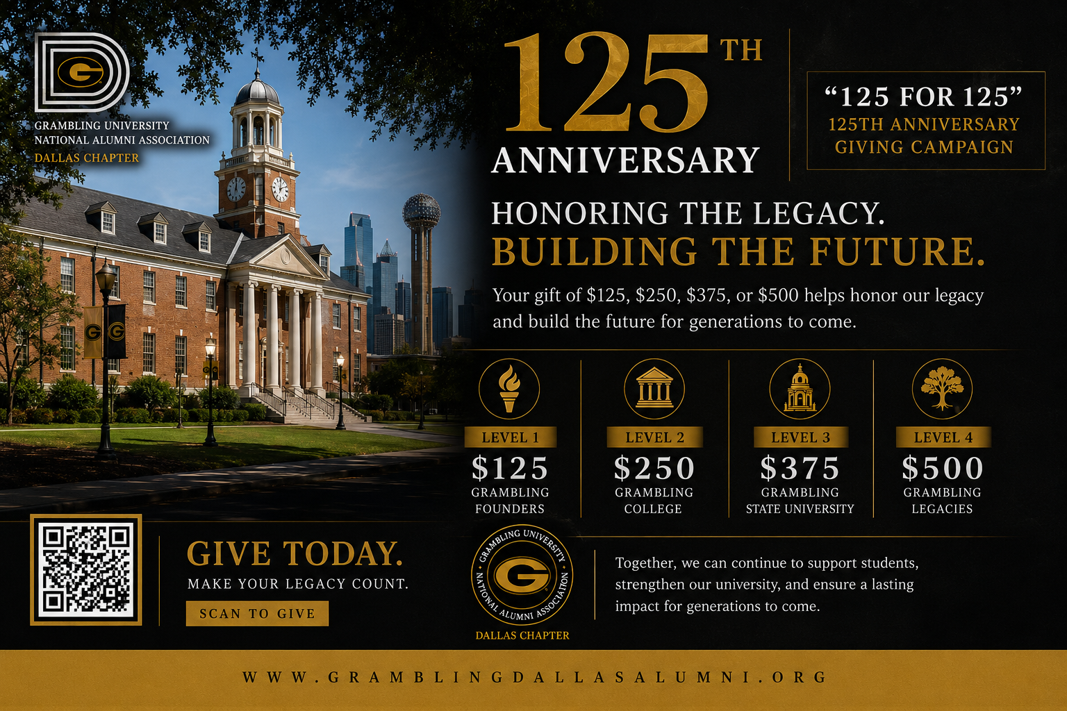 Campaign cover for "125 for 125 - Grambling Legacy Campaign"