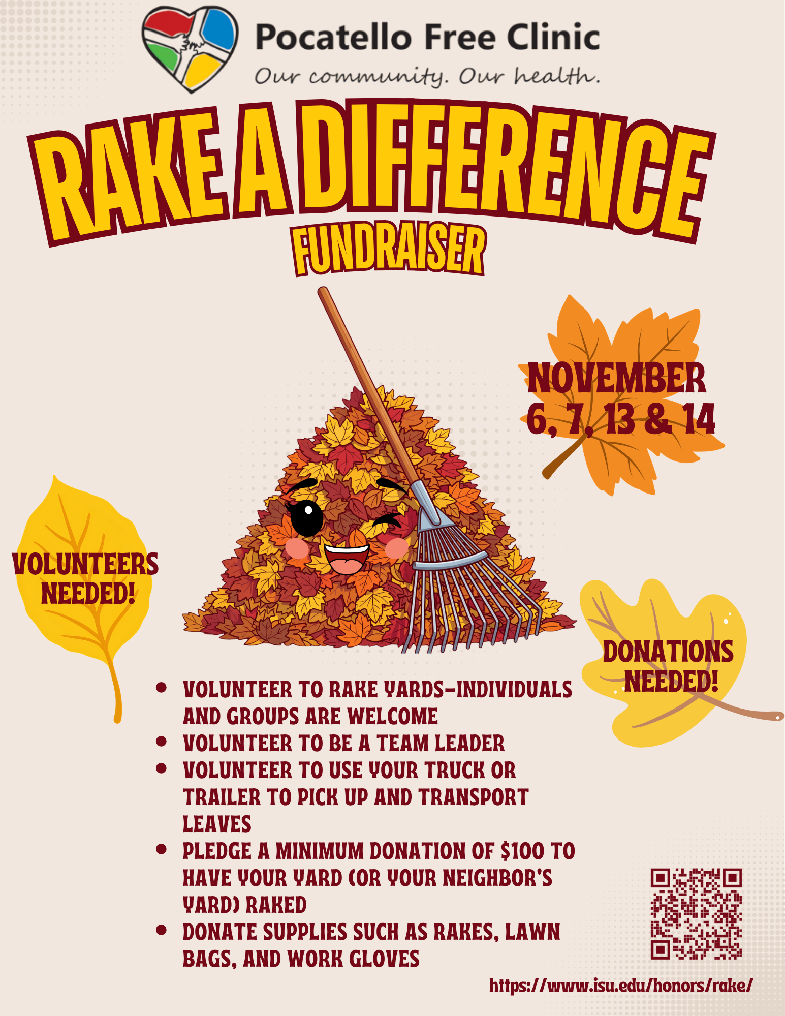 Campaign cover image for Pocatello Free Clinic’s Rake A Difference