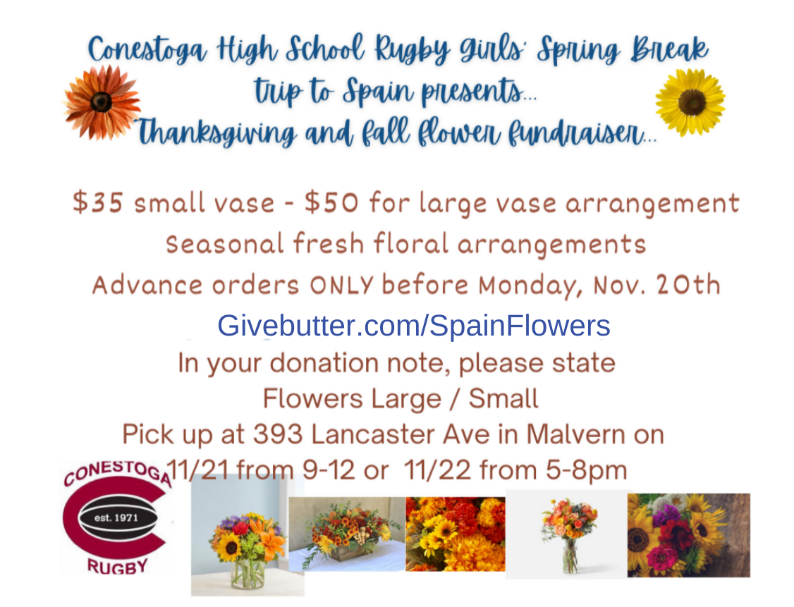 Conestoga High School Girls' Rugby - Flower Fundraiser for Spain