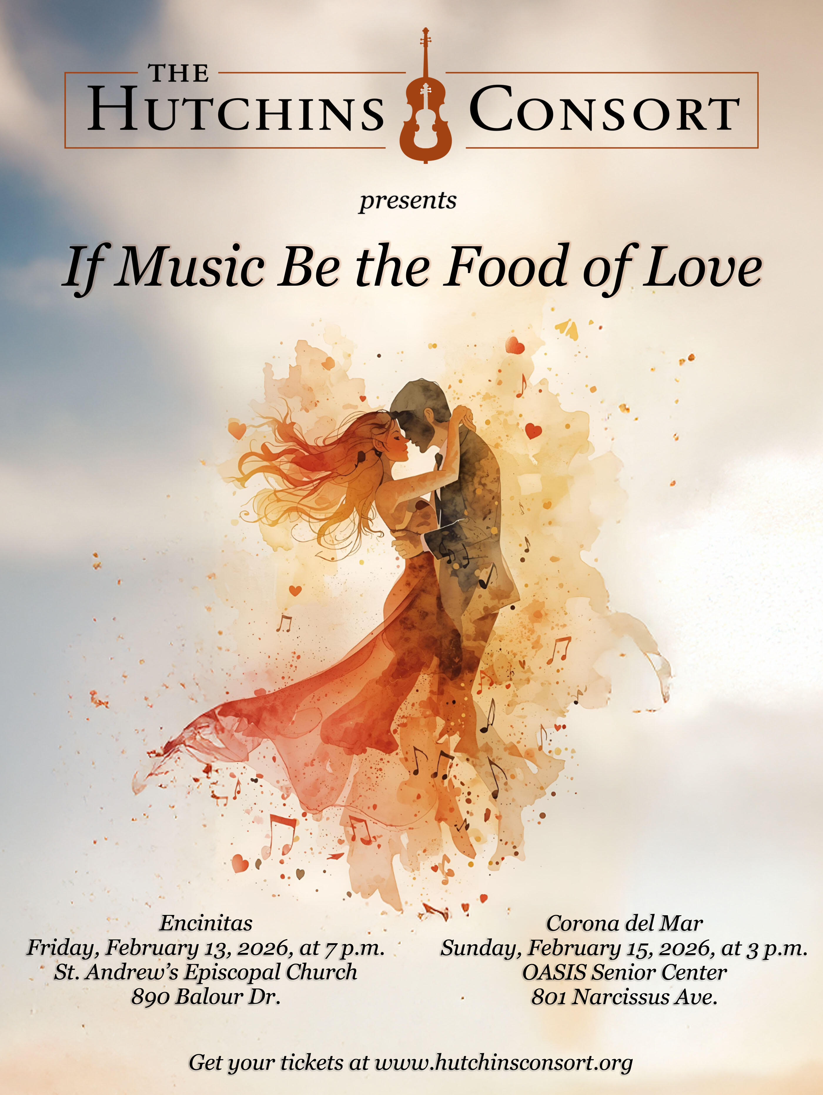 Campaign cover image for Hutchins Consort: If Music be the Food of Love (Orange County)