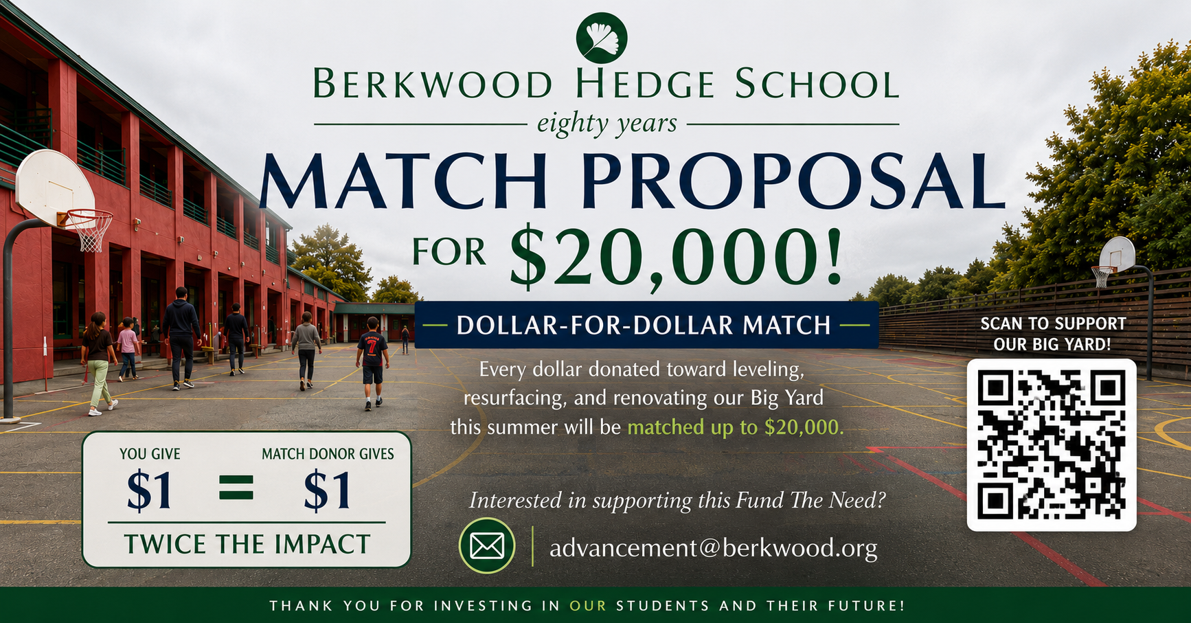 Campaign cover image for Fund The Need "Big Yard" $20,000 Match