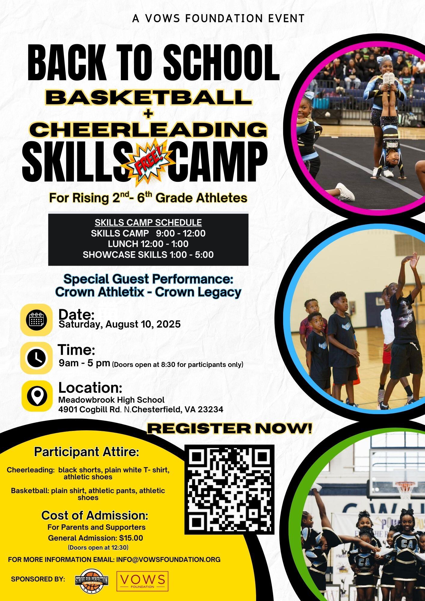 Campaign cover image for Back-to-School Basketball and Cheerleading Skills Camp